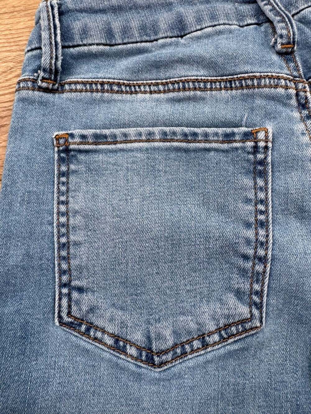 KUT from the Kloth Meg Fab Ab High Rise Wide Leg Raw Hem Jeans Size 0 Blue - Picture 15 of 15